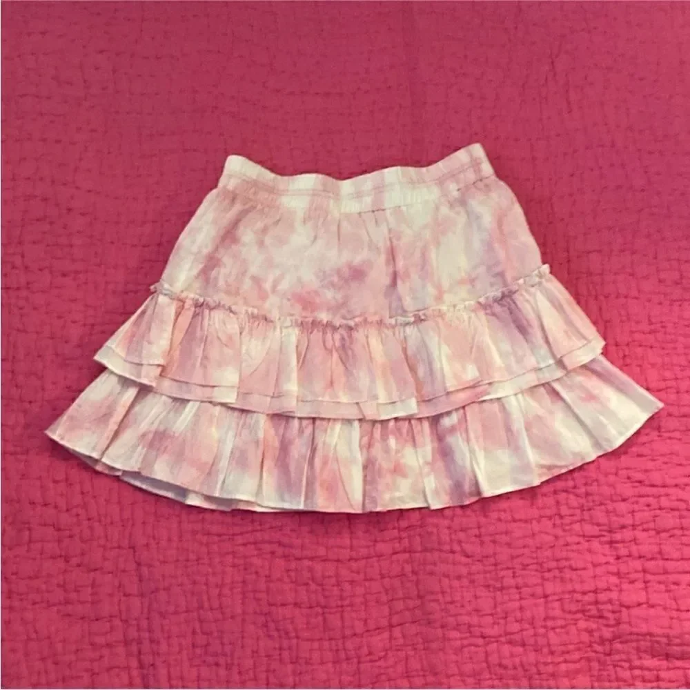 Generation Love Pink Tie-Dye Ruffle Mini Skirt, XS